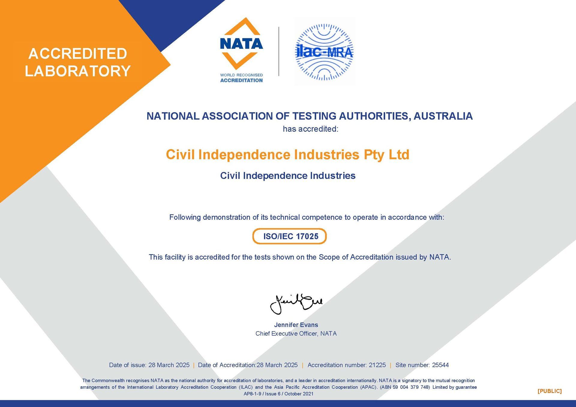 National Association of Testing Authorities accreditation mark